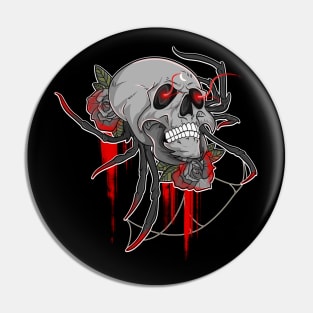 Haunted Gothic Spider Skull Pin