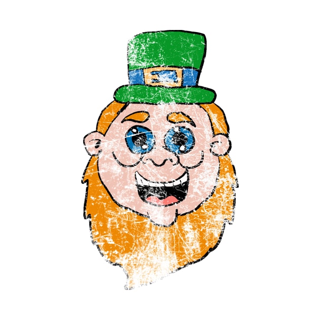 Heavy Distress Happy Leprechaun Head by Eric03091978