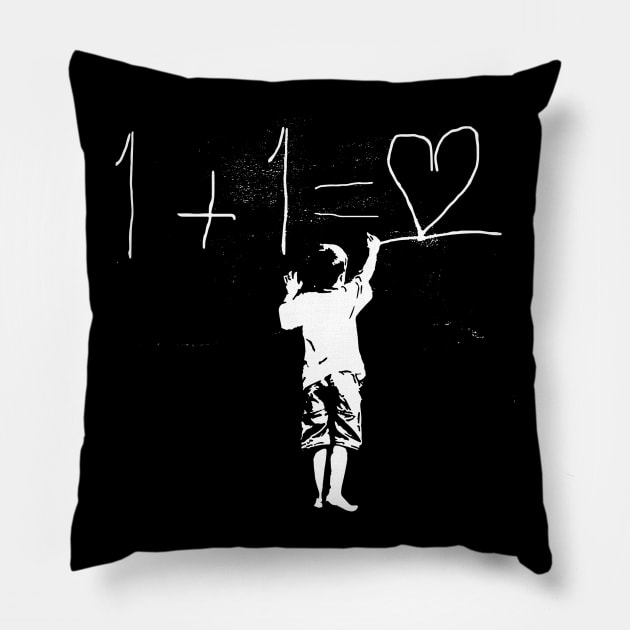 One Plus One Equals Love Pillow by Artrocity