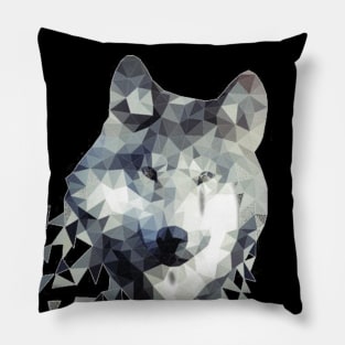 Geometric Arctic Snow Fox Pillow