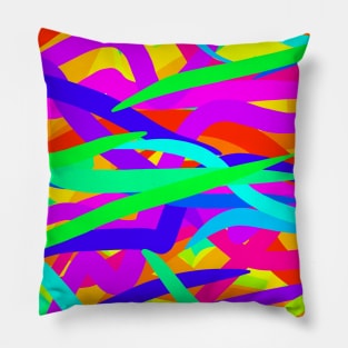 Colourful Wavy Lines Colorful Wave Pillow