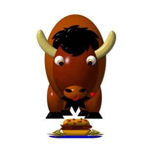 Cute Buffalo with Beef on Weck and Chicken Wings T-Shirt