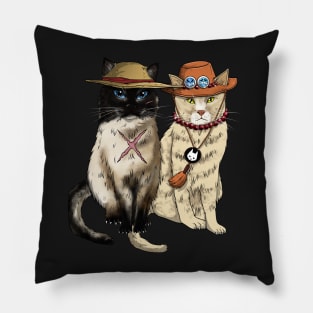 One Piece Cat / Luffy & Ace Cats Pillow