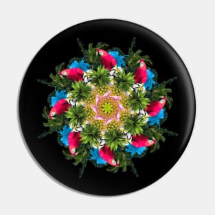 tropic pink parrots mandala Pin