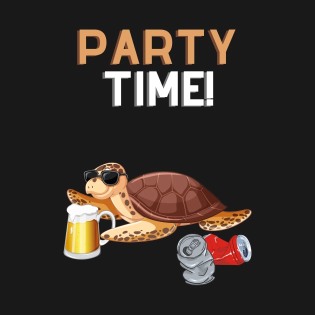 Party Time Turtle T Shirt by Funky Turtle