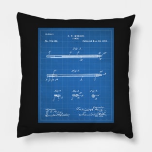 Pencil Patent - Writer Editor Home Office Decor Art - Blueprint Pillow