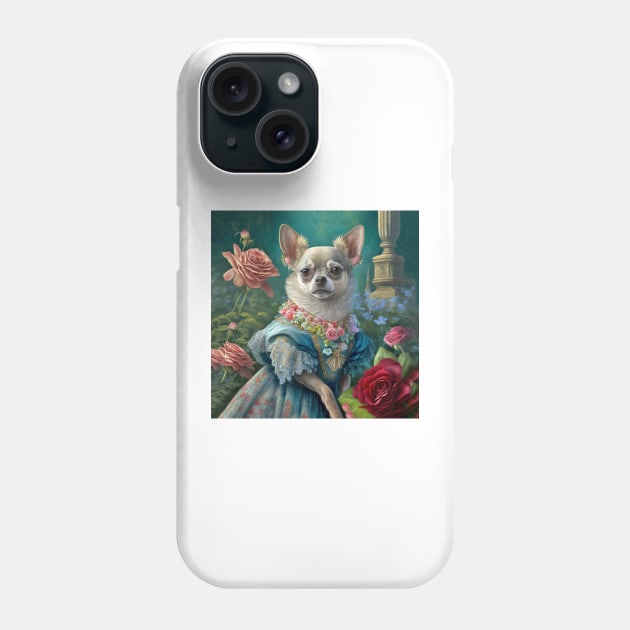 Chihuahua Dog in Blue Dress Phone Case by candiscamera