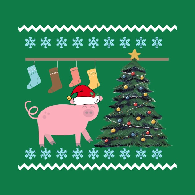 Cute Pig Christmas by epiclovedesigns