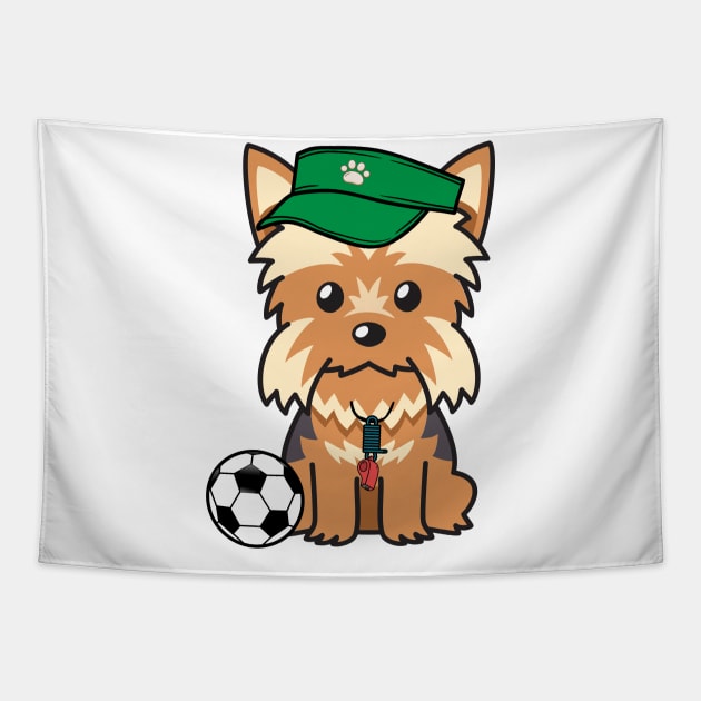 Yorkshire Terrier Soccer Star Tapestry by Pet Station