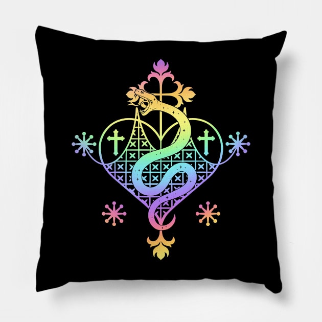 Marie Laveau Sigil Veve Voodoo Hoodoo Pillow by OccultOmaStore