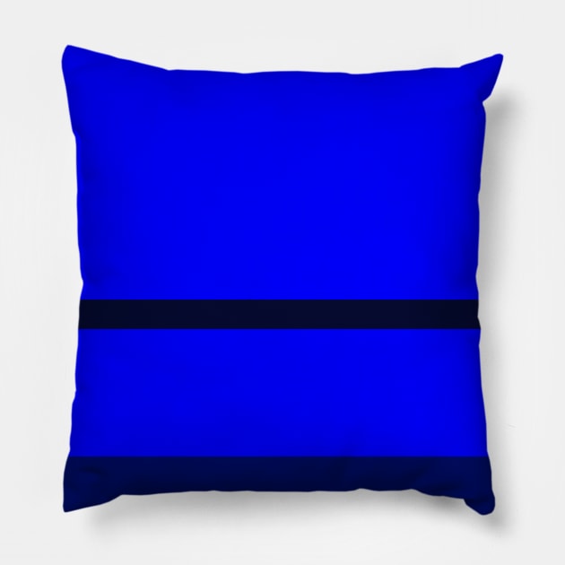 A tremendous blend of Lightblue, Primary Blue, Darkblue and Cetacean Blue stripes. Pillow by Sociable Stripes