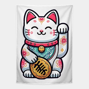 Maneki Neko Good luck cat Tapestry