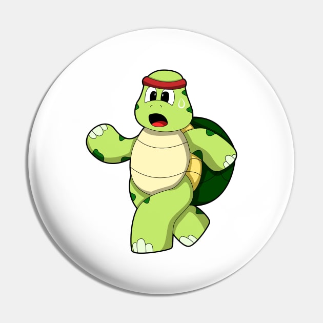 Turtle at Running with Headband Pin by Markus Schnabel