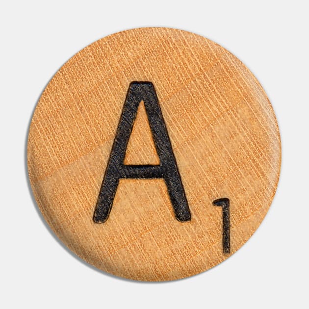 Scrabble Tile 'A' Pin by RandomGoodness