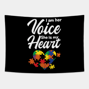 I Am her Voice She IS My Heart Autism Tapestry