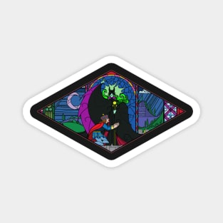 Stained Glass Dark Fairy Curse Magnet