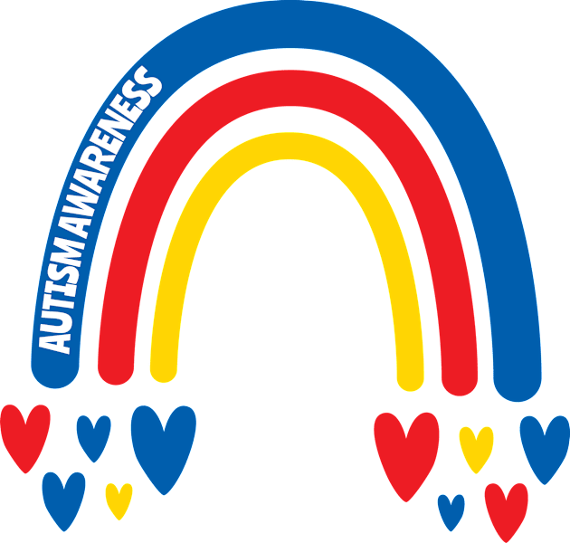 Autism Awareness Rainbow with hearts Kids T-Shirt by Teamtsunami6