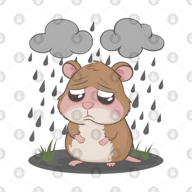 Sad Hamster in The Rain by RazorDesign234