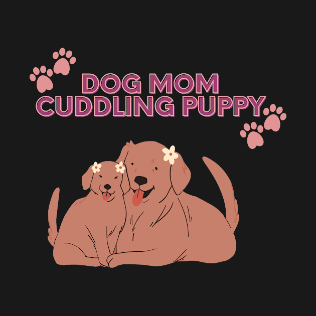 Dog Mom Cuddling Puppy by malbajshop