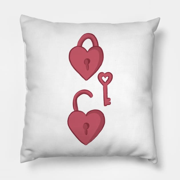 Love is the key. Unlock your heart Pillow by TinyFlowerArt