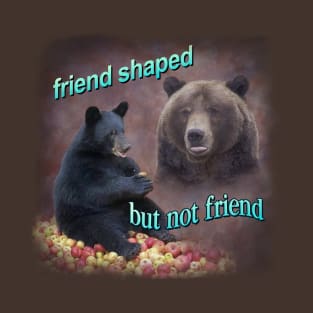 Bears friend shaped but not friend word art meme T-Shirt