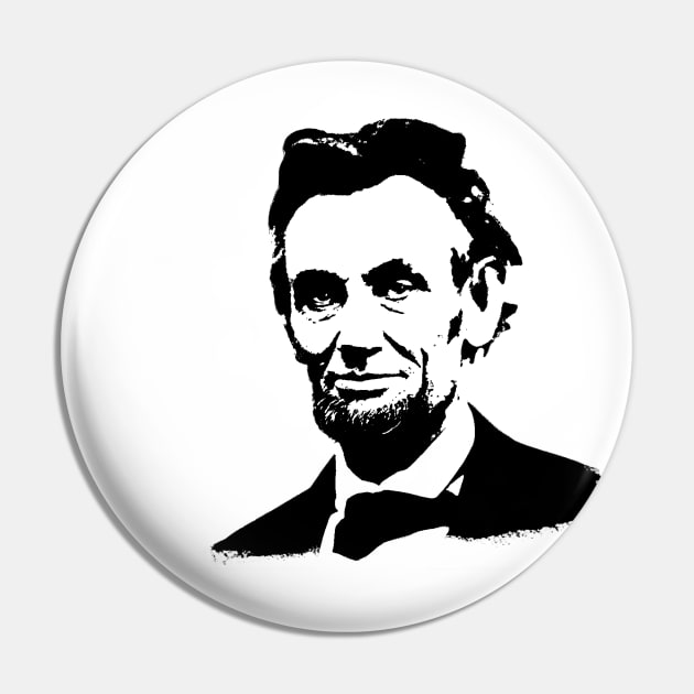 Abraham Lincoln Portrait Pop Art Black White Pin by phatvo