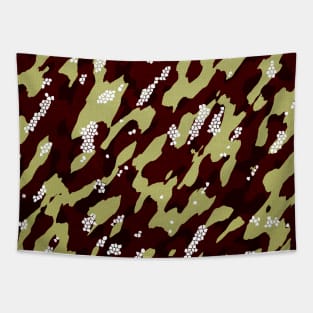 Camouflage - khaki and maroon Tapestry