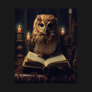 Grunge Fairycore Aesthetic Cottagecore Owl reading book Owl Lovers T-Shirt