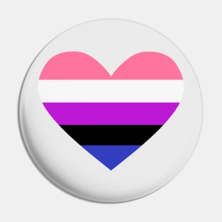 gender fluid heart Pin