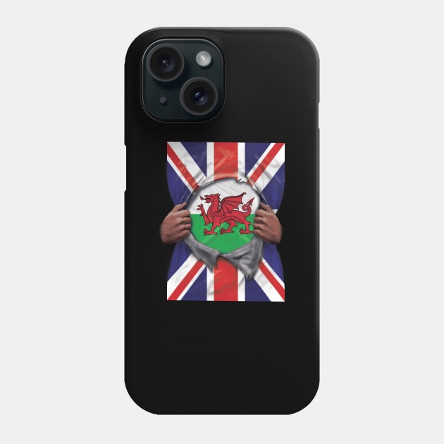 Wales Flag Great Britain Flag Ripped - Gift for Welsh From Wales Phone Case by Country Flags