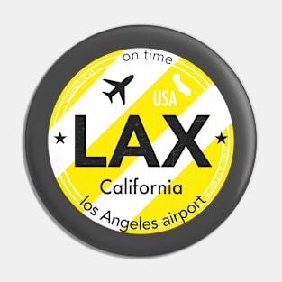 LAX round sticker yellow Pin