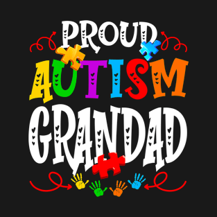 Proud Autism Grandad Funny Autism Awareness Family T-Shirt