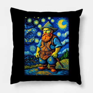 Dwarf in starry night Pillow