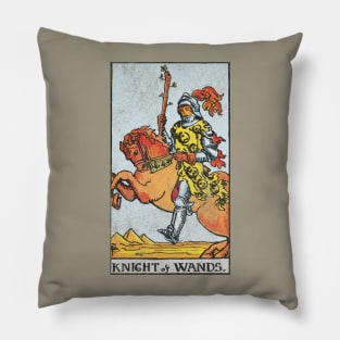 Knight of wands tarot card (distressed) Pillow