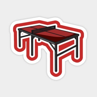 Table for Ping-Pong or Table Tennis Sticker vector illustration. Sports objects icon concept. Metal table for playing table tennis game sticker design logo with shadow. Magnet