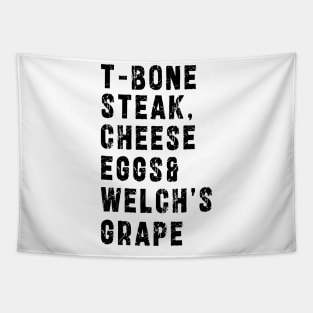 TBone Steak, Cheese Eggs, Welch's Grape - Guest Check Tapestry