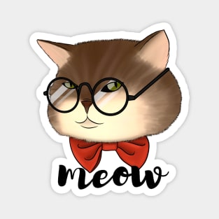 Cute cat wearing glasses Magnet