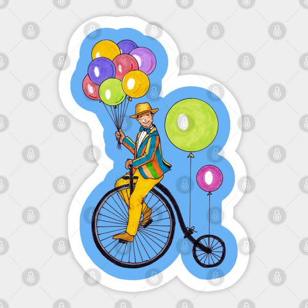 Bicycle Balloon Man - Bicycle Balloon - Sticker | TeePublic Bicycle Balloon Man - Bicycle Balloon - Sticker | TeePublic