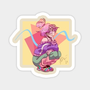 Vaporwave Girl Magnet