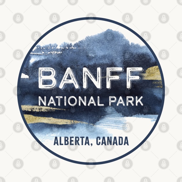 Banff National Park, Alberta Canada Watercolor Design by Pine Hill Goods