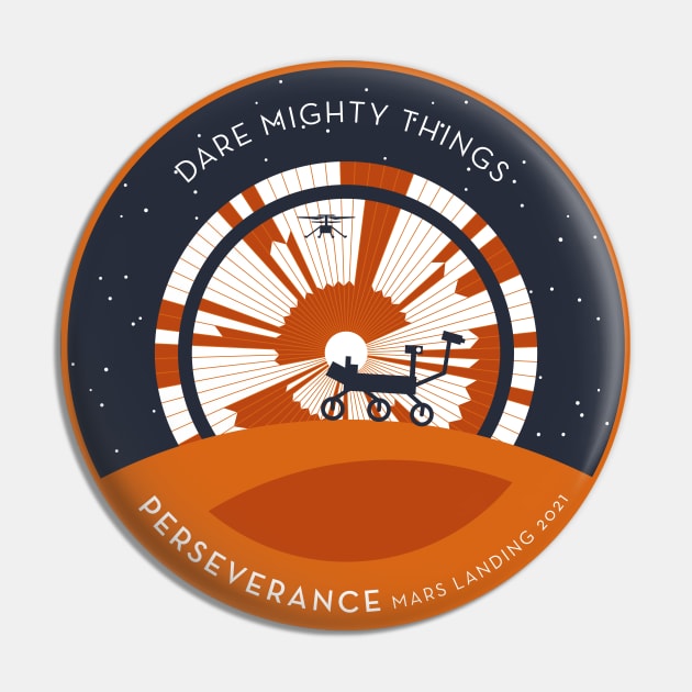 Mars Perseverance Rover Parachute (black and blue backgrounds) Pin by Markadesign