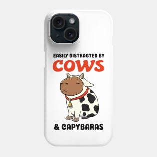 Easily Distracted by Cows and Capybaras Phone Case