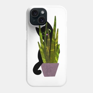 KITTEN WITH PLANT Cute Black Cat Phone Case