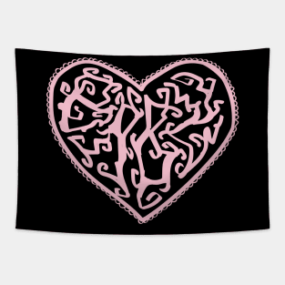 pink heart Tapestry