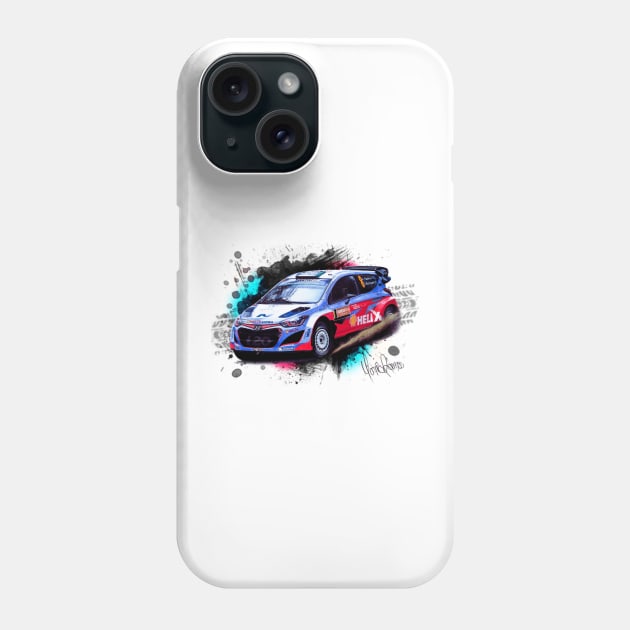 Hayden Paddon's Hyundai i20 WRC Phone Case by Mario Ramos Rally Art