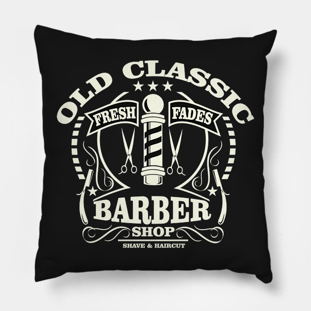 Old Classic Barber Pillow by PaunLiviu