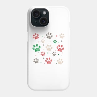 Trace doodle paw prints with stars Phone Case