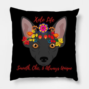 Floral Xolo Dog-Smooth Chic & Always Unique Pillow