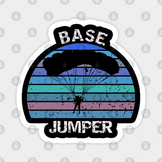 Base Jumper - vintage sunset design Magnet by BB Funny Store