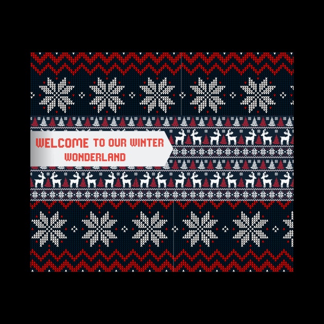 Welcome to our winter wonderland Ugly christmas sweater design by TextureMerch